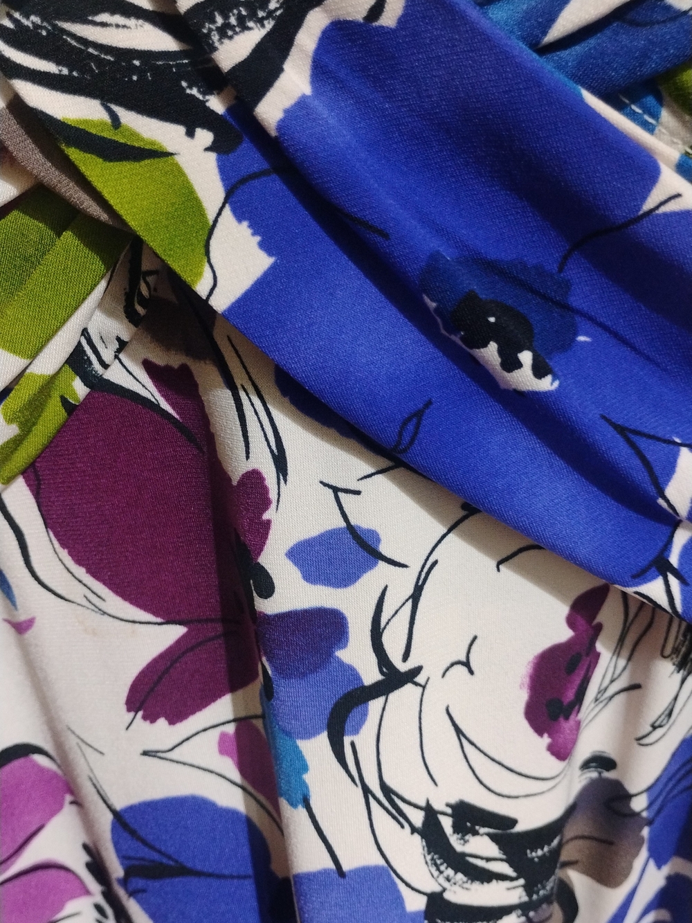 London Times Floral Midi Dress in Blue, Purple, Green, & White SZ 8 - Picture 4 of 4